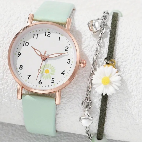 Boutique Accessories - 172. NEW| Women’s Floral Daisy Quartz Watch & Bracelet Set